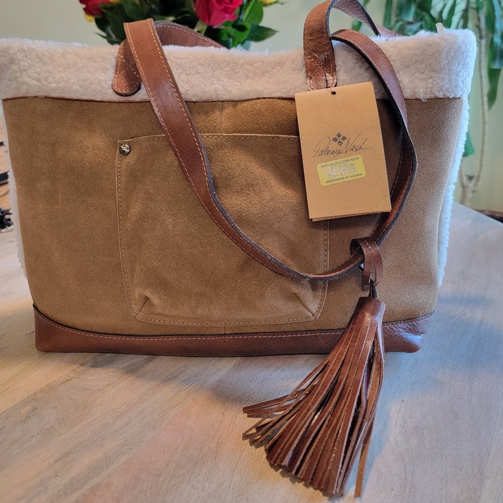 Patricia Nash Suede Sherpa Tote